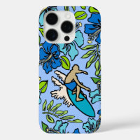 Surf Pareau Hawaiian Hibiscus Surfing Multi Blues