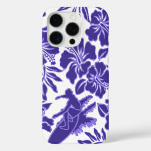 Surf Pareau Hawaiian Hibiscus Surfing Purple iPhone 16 Pro Case