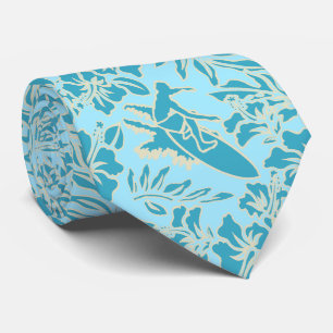 Surf Pareau Hawaiian Hibiscus Two-sided Printed Tie