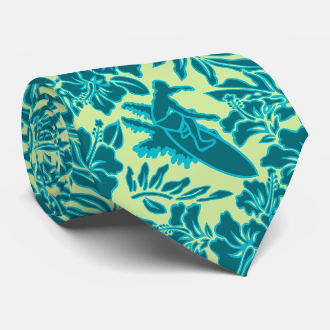Surf Pareau Hawaiian Hibiscus Two-sided Printed Tie (Rolled)