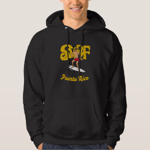 Surf Puerto Rico Beach Vibes Casual Vintage Surfin Hoodie