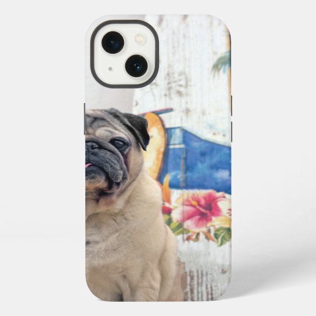 Surf Pug iPhone Case (Back)