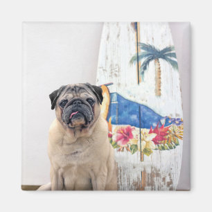 Surf Pug Magnet