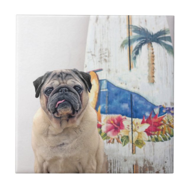 Surf Pug Tile (Front)