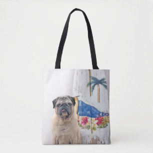 Surf Pug Tote Bag
