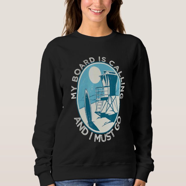 Surf Quotes Youth Retro Surfer Sunset Sweatshirt (Front)