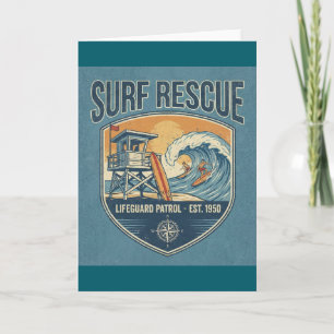 Surf Rescue Lifeguard Patrol Est 1950 Card