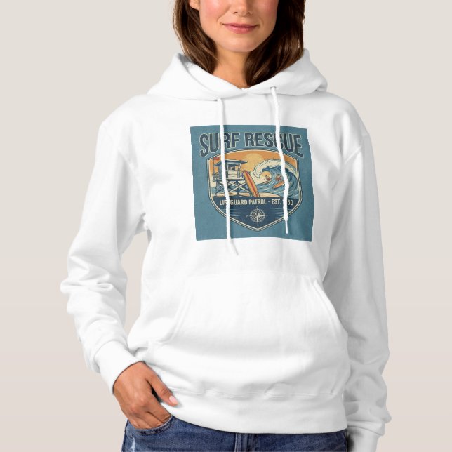 Surf Rescue Lifeguard Patrol Est 1950 Hoodie (Front)