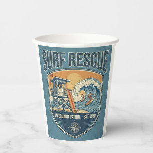 Surf Rescue Lifeguard Patrol Est 1950 Paper Cups