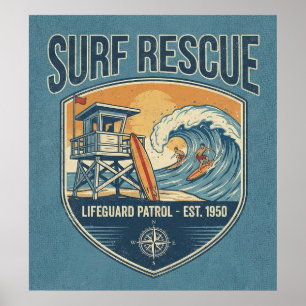 Surf Rescue Lifeguard Patrol Est 1950 Poster