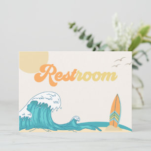 Surf Restroom Party Sign   Surf Card