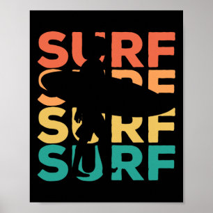 Surf - Retro Vintage Surfing - Surfer Poster
