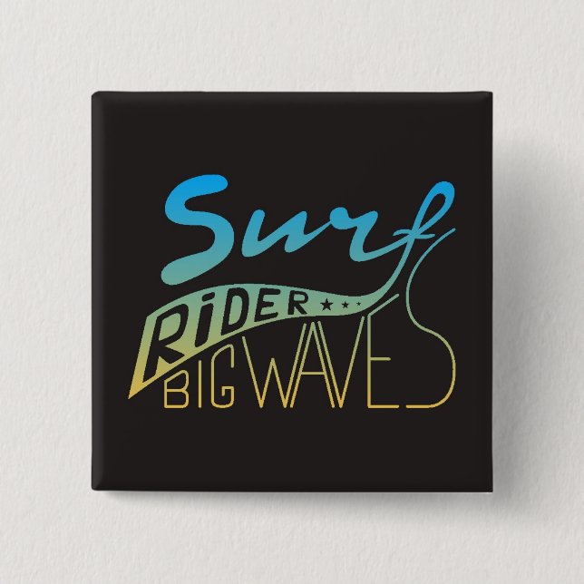 Surf Rider Big Waves 15 Cm Square Badge (Front)