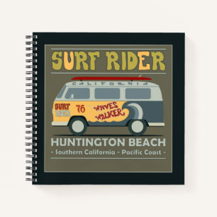 Surf Rider Huntington Beach Poster Notebook