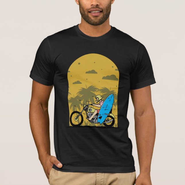 Surf Rider Motorcycle Beach Adventure T-Shirt (Front)