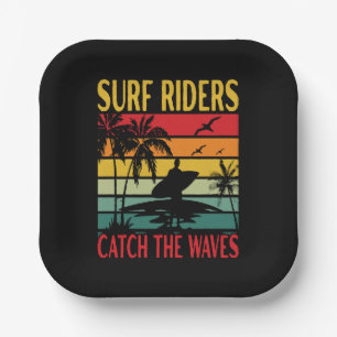 Surf Riders Catch the Waves Paper Plate