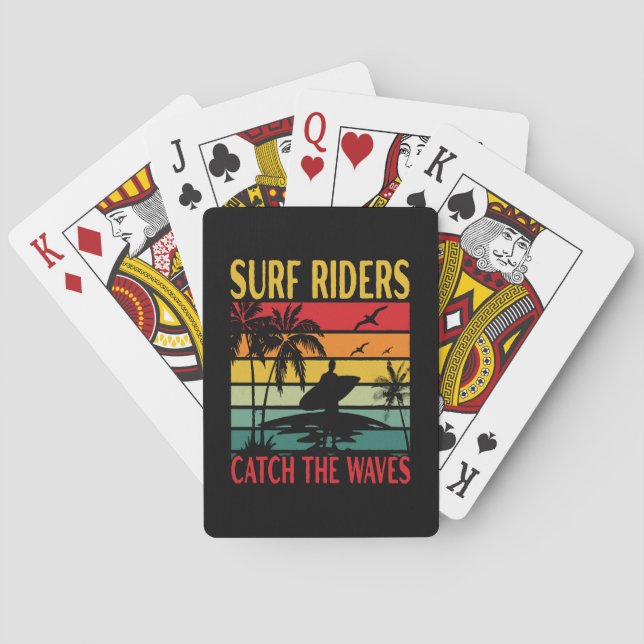Surf Riders Catch the Waves Playing Cards (Back)
