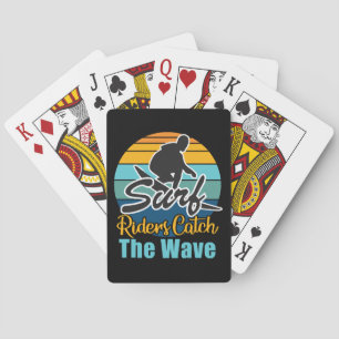 Surf Riders Catch the Waves Playing Cards
