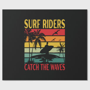 Surf Riders Catch the Waves Wrapping Paper