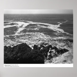 Surf, Rocks, and Foam Lines Near Bodega Station Poster