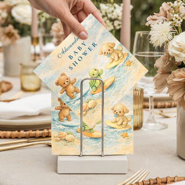 Surf’s Up Baby Shower Napkin (Creator Uploaded)