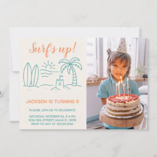 Surf’s Up Birthday Invitation with photo
