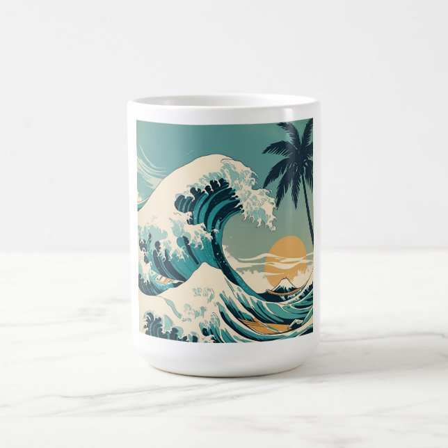 Surf’s Up Retro Wave Design Classic California  Coffee Mug (Center)
