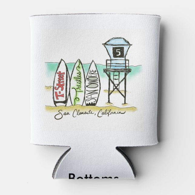 Surf San Clemente Can Cooler (Front)