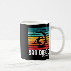 Surf San Diego California Beach Vintage Retro Surf Coffee Mug