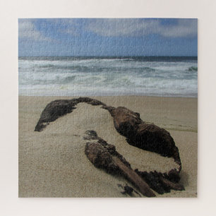 Surf Sand and Driftwood West Coast Landscape Beach Jigsaw Puzzle