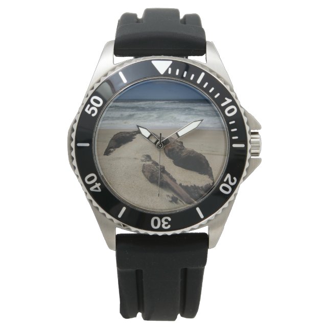 Surf Sand and Driftwood West Coast Landscape Beach Watch (Front)