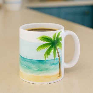 Surf Sand   Palm Tree  Coffee  Mug