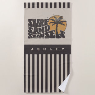 Surf Sand Sunsets Beach Life Palm Tree Towel