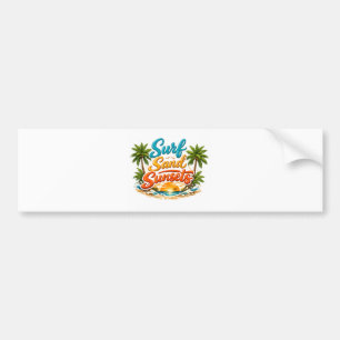 Surf Sand Sunsets Tropical Beach Design Bumper Sticker