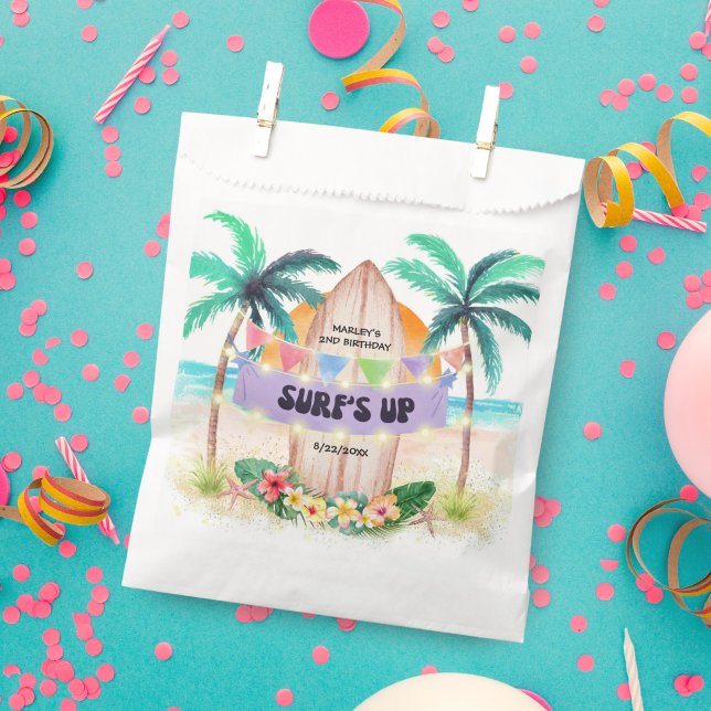 Surf & Sea | Surf's Up Beach Birthday Party Favour Bags (Creator Uploaded)