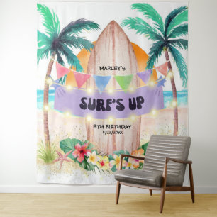 Surf & Sea   Surf's Up Beach Birthday  Tapestry
