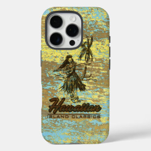 Surf Shack Hawaiian Faux Wood Surfboard Yellow iPhone 16 Pro Case
