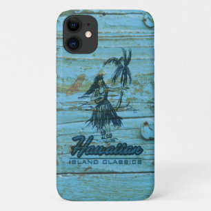 Surf Shack Hawaiian Faux Wood Turquoise Case-Mate iPhone Case