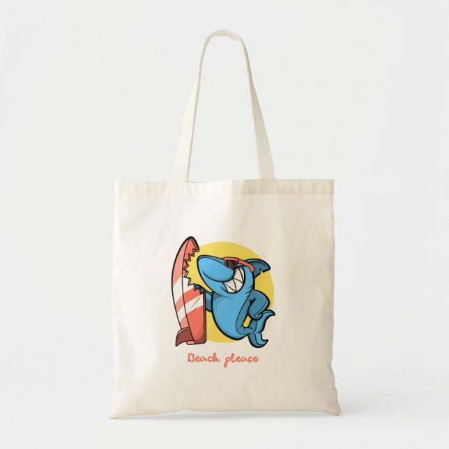 Surf Shark Beach Please Tote Bag (Front)