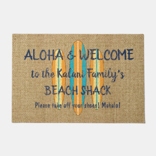 Surf Sign Customise Monogram Hawaiian Aloha Doormat