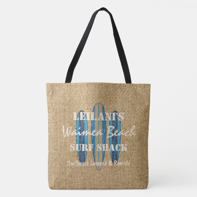 Surf Sign Customise Monogram Hawaiian Beach Bag (Front)