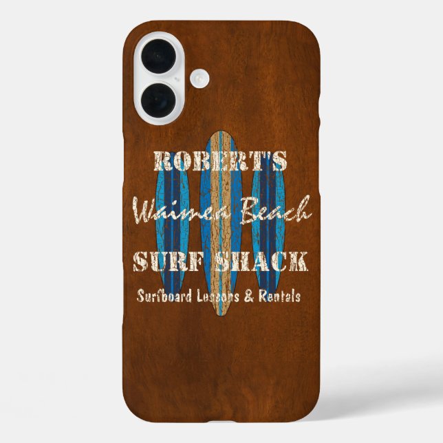 Surf Sign Customise Monogram Hawaiian Surfboards Case-Mate iPhone Case (Back)