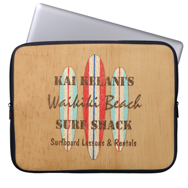 Surf Sign Customise Monogram Hawaiian Surfboards Laptop Sleeve (Front)