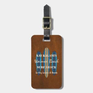 Surf Sign Customise Monogram Hawaiian Surfboards Luggage Tag