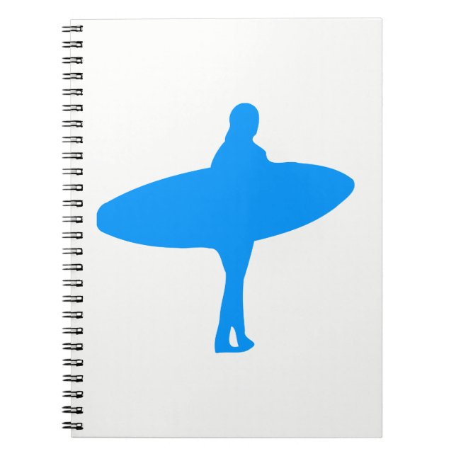 Surf Silhouette Spiral Notebook (Front)