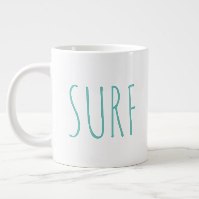 "Surf" Simple Modern Farmhouse Large Coffee Mug (Left)