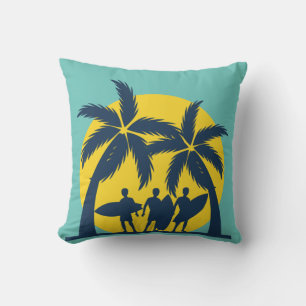 Surf sun and palm trees cool surf cushion