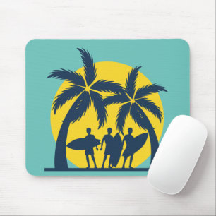 Surf sun and palm trees cool surf mouse pad