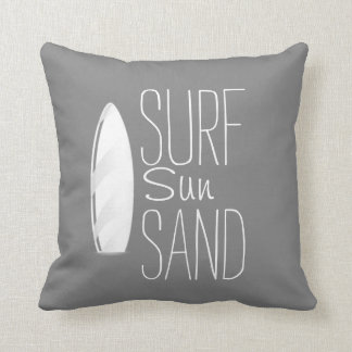 Surf Sun Sand Pillow Grey