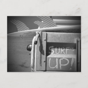 Surf surfboard surf's Up surfing black and white Postcard